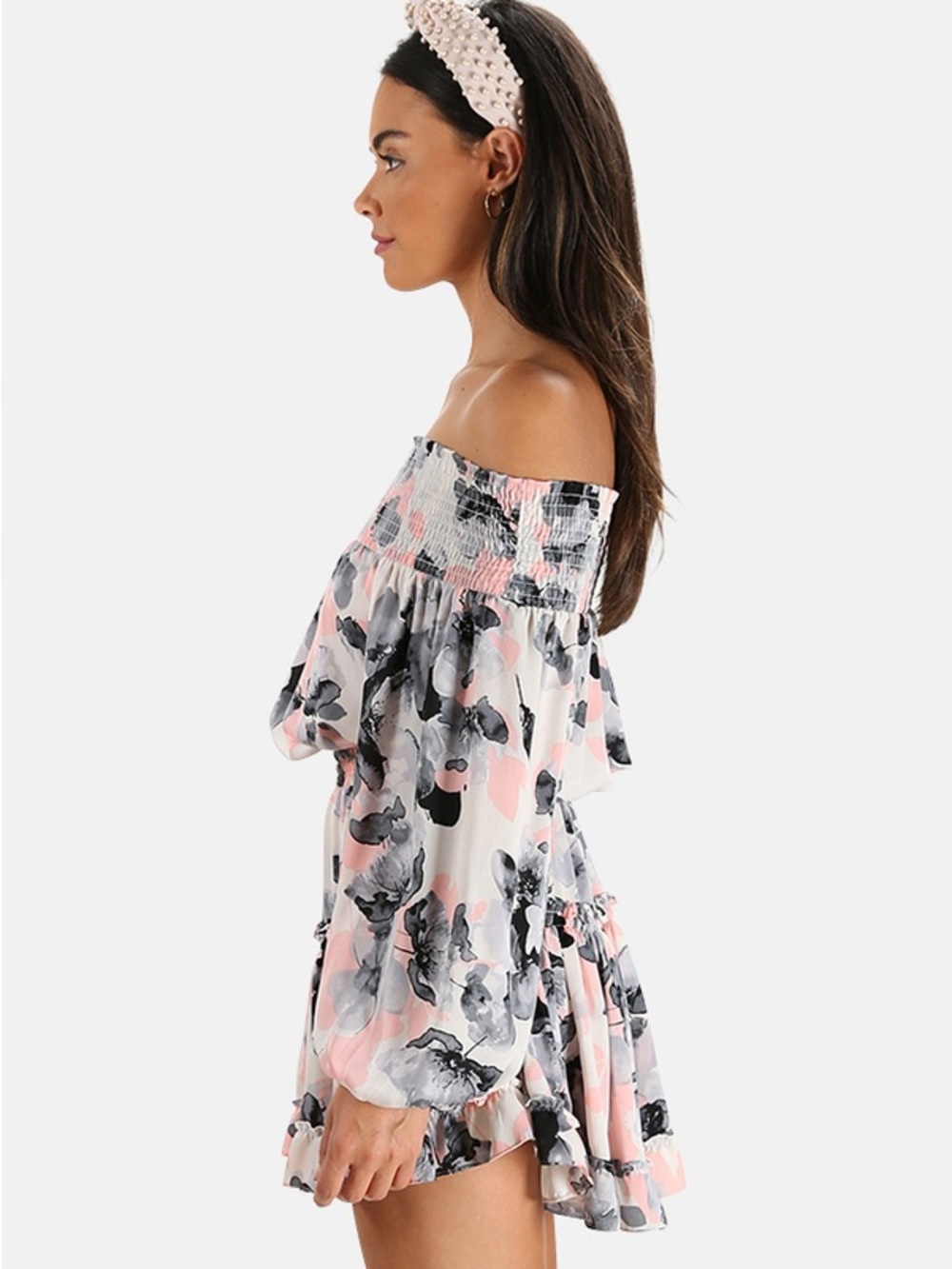 Misa Los Angeles Freesia Smocked Off the Shoulder Dress